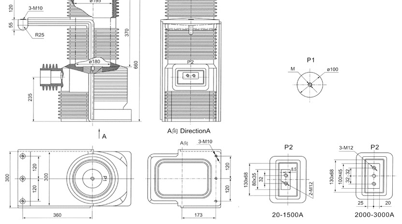 40.5kV Current Transformer LDBJ9-40.5 Outline Drawing