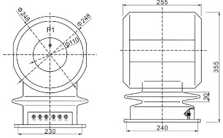 Busbar CT LMZBJ9-10 CAD Dimensions