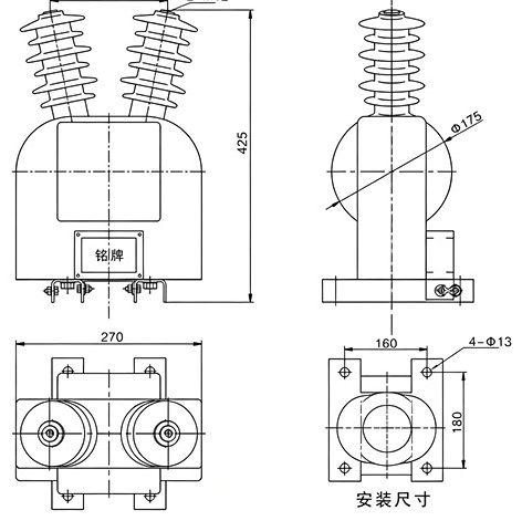 10kV Outdoor VT JDZFW-10 CAD Drawing