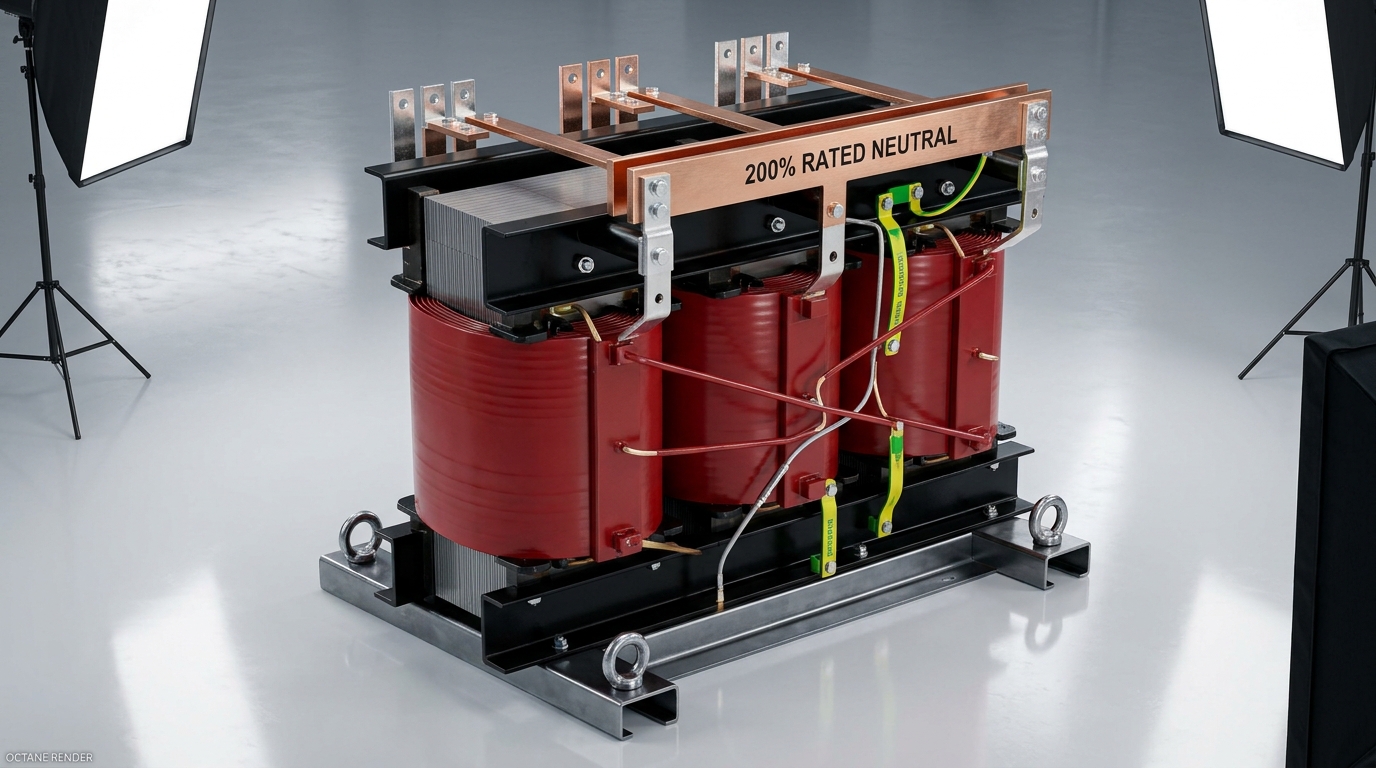 1000 kVA K-13 Harmonic Mitigating Cast Resin Dry-Type Transformer 3D Rendering