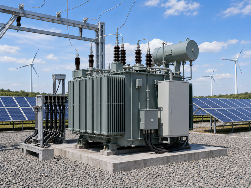 Solar and wind power step-up transformer application
