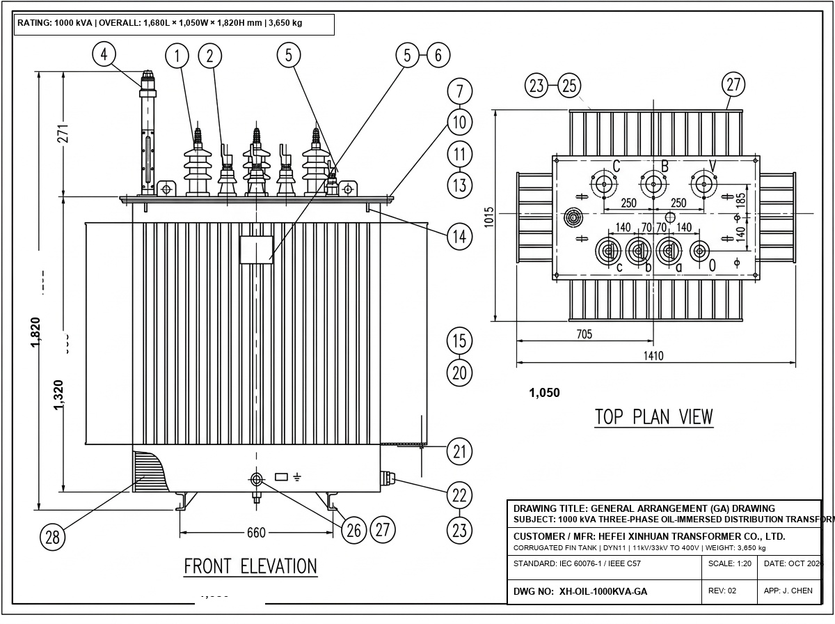 XinHuan Engineering GA CAD Drawing