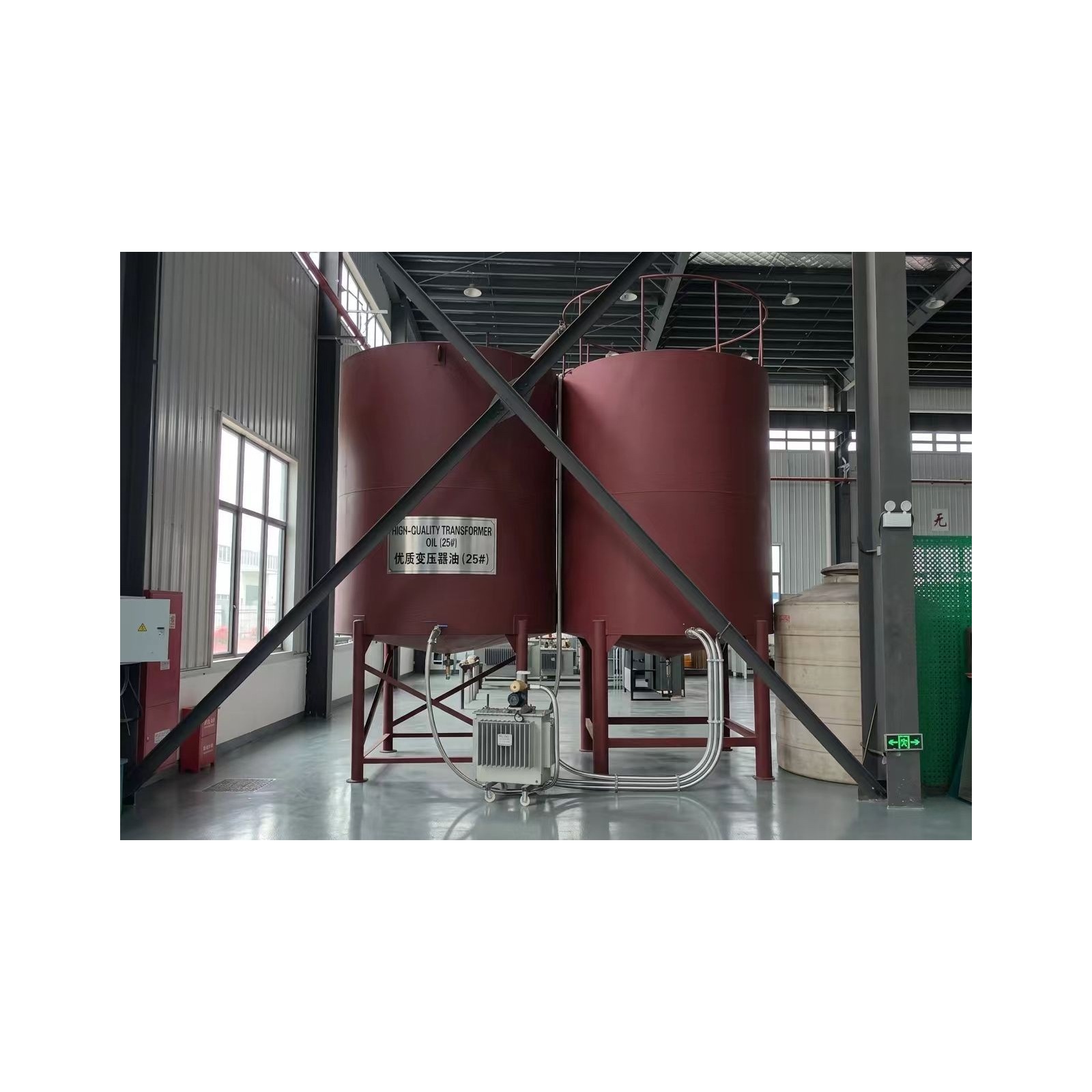 Transformer oil filling and processing area