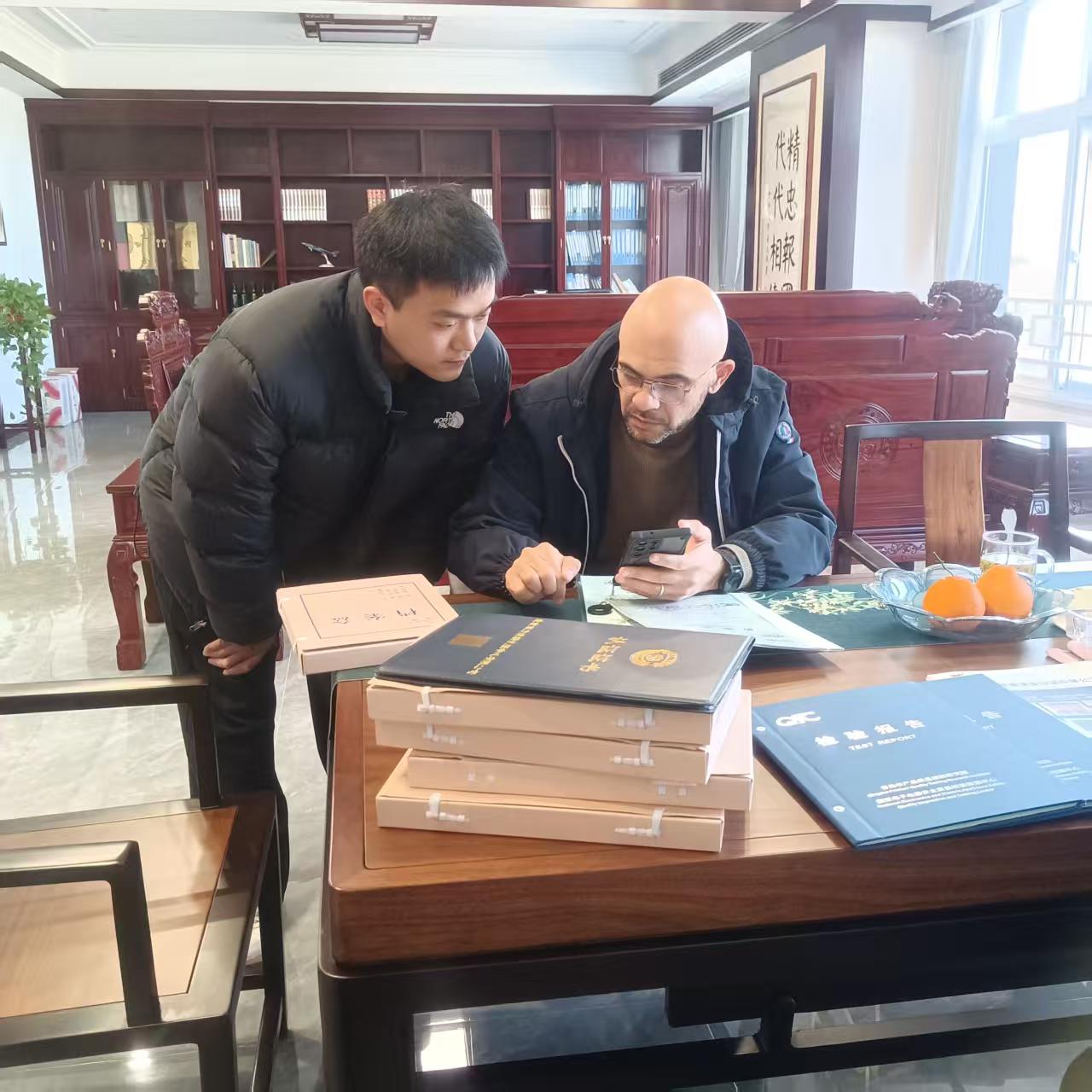 Overseas buyer visiting XinHuan transformer facility