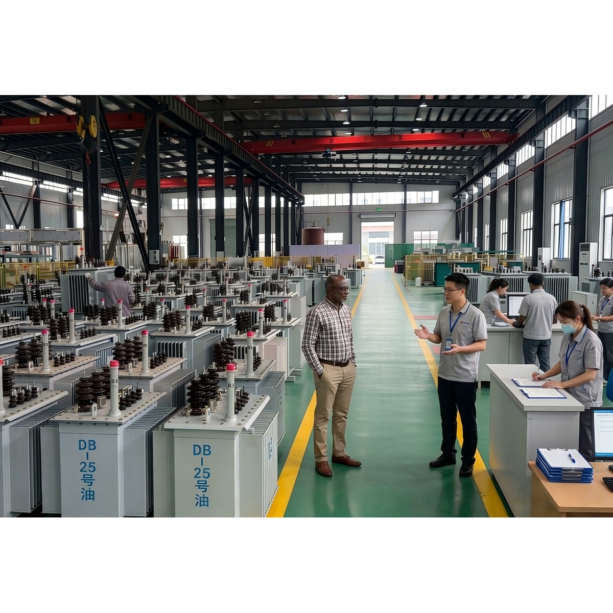 Nigerian utility project team at XinHuan factory