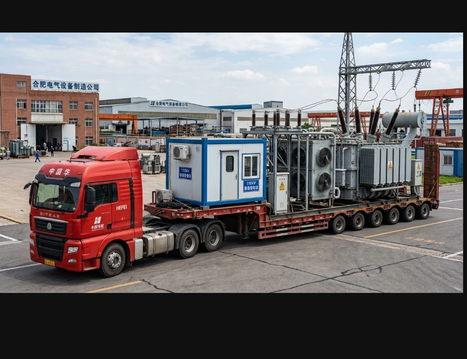 XinHuan 31.5 MVA 110kV Mobile Transformer Substation Sitrak Semi-Trailer Mounted