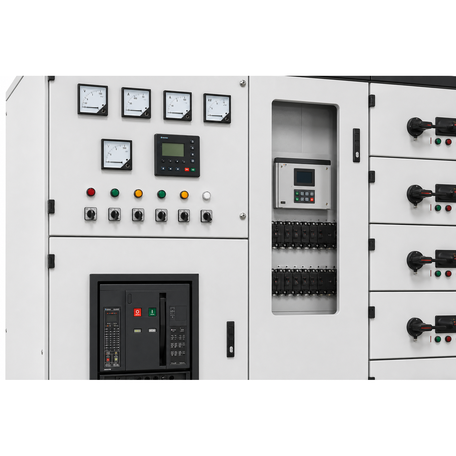Switchgear control panel detail — switchgear control panel details 3d rendering 002