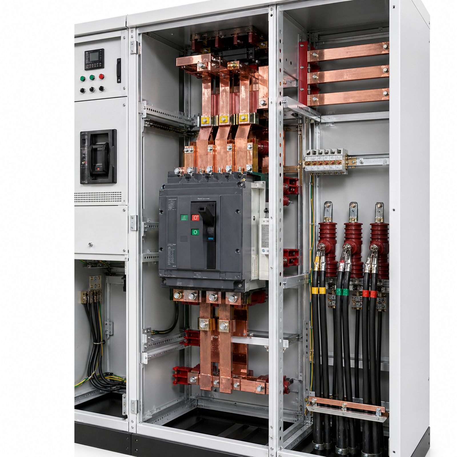 Switchgear internal busbar detail — switchgear internal busbar 3d rendering 001