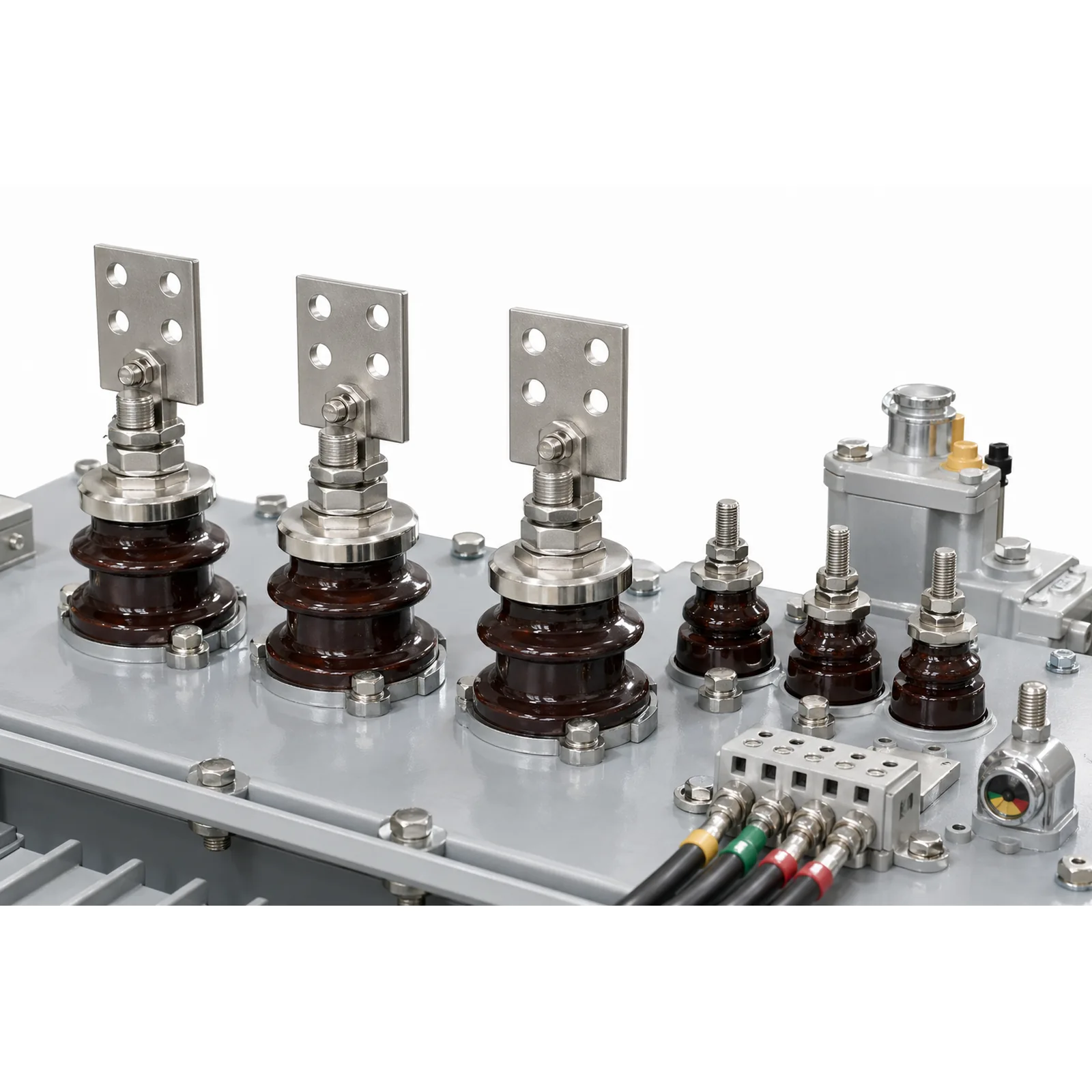 Transformer terminal detail — oil transformer terminals 3d rendering 003