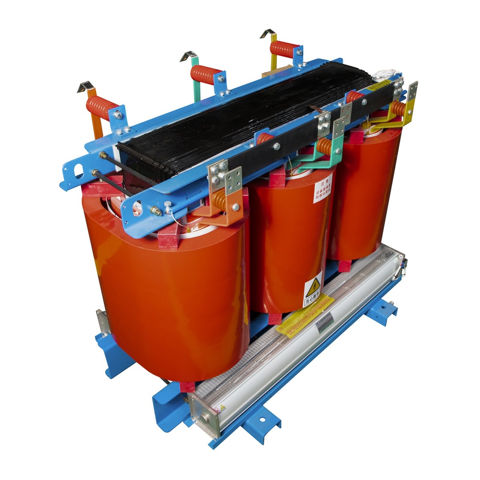 Dry-type transformer top busbar view — dry transformer gallery top busbar 001