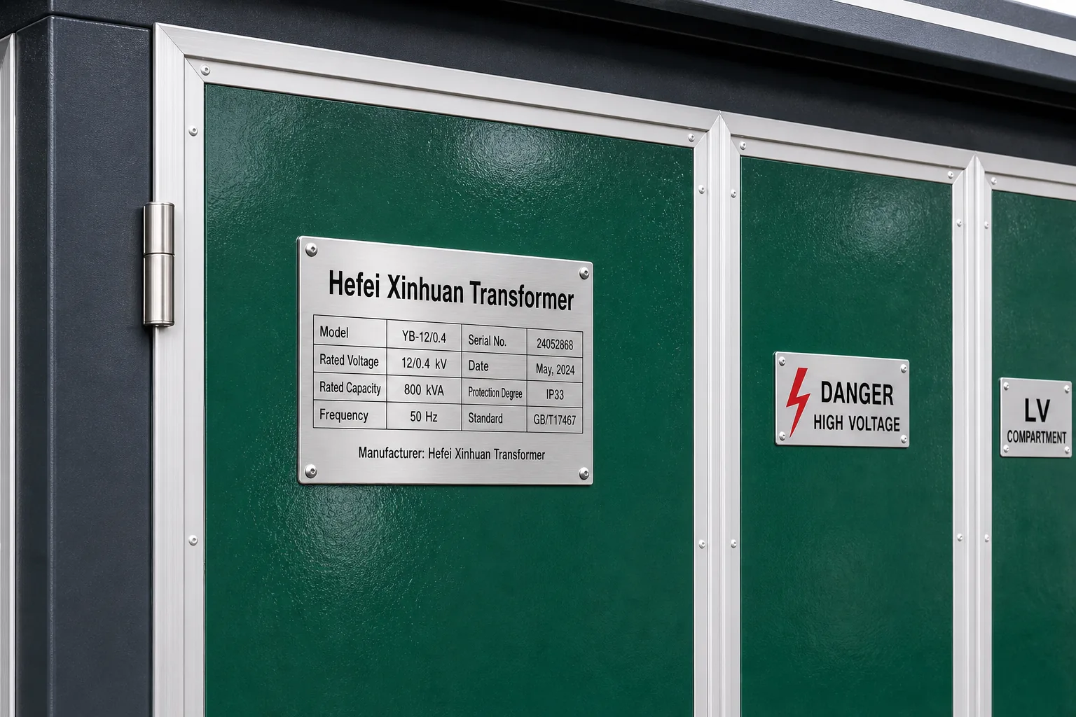 European compact substation — 06 nameplate detail