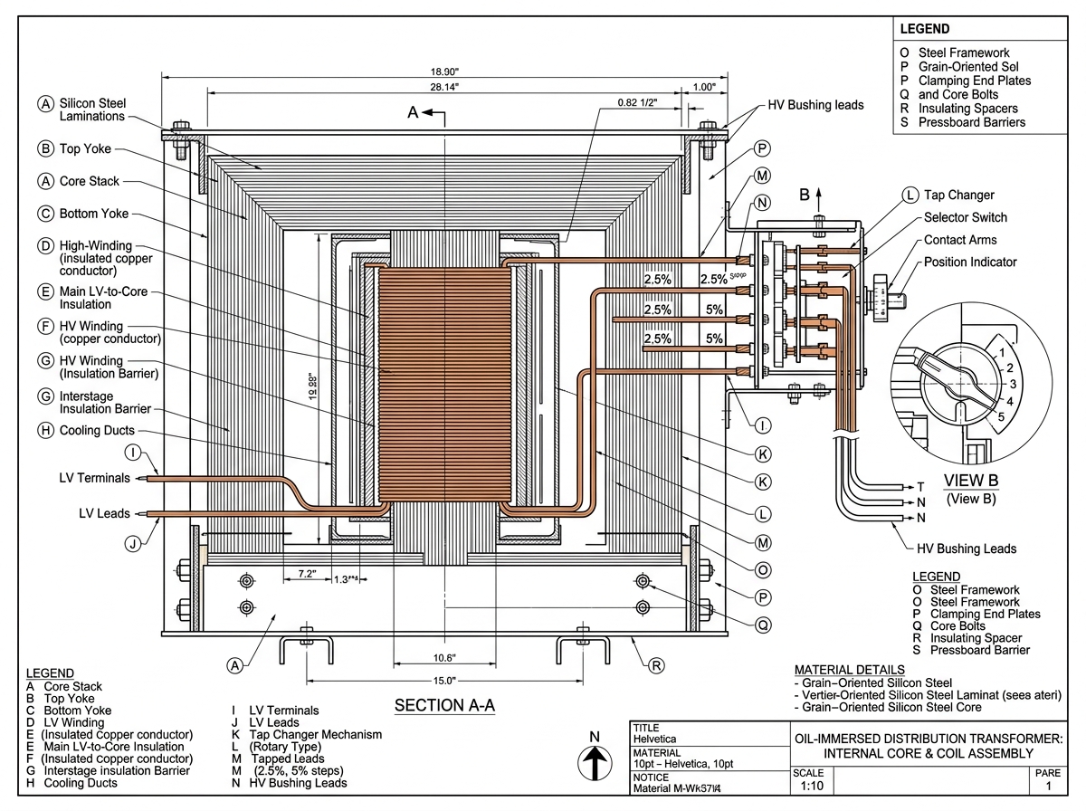 XinHuan Oil-Immersed Internal Core & Coil Drawing